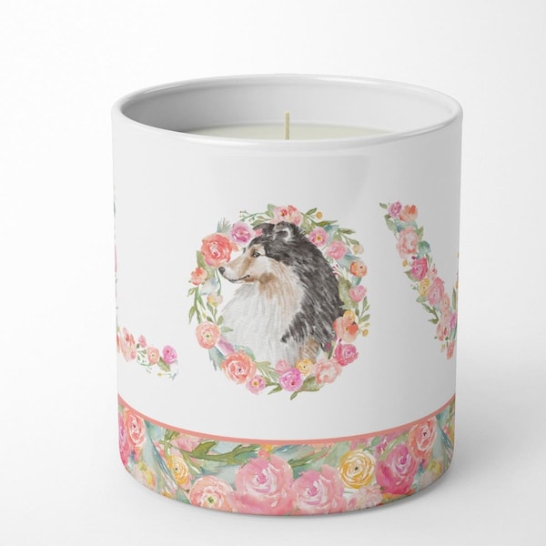 Carolines Treasures 3.75 x 3.25 in. Unisex Sheltie No.10 Love 10 oz Decorative Soy Candle WDK4493CDL - main